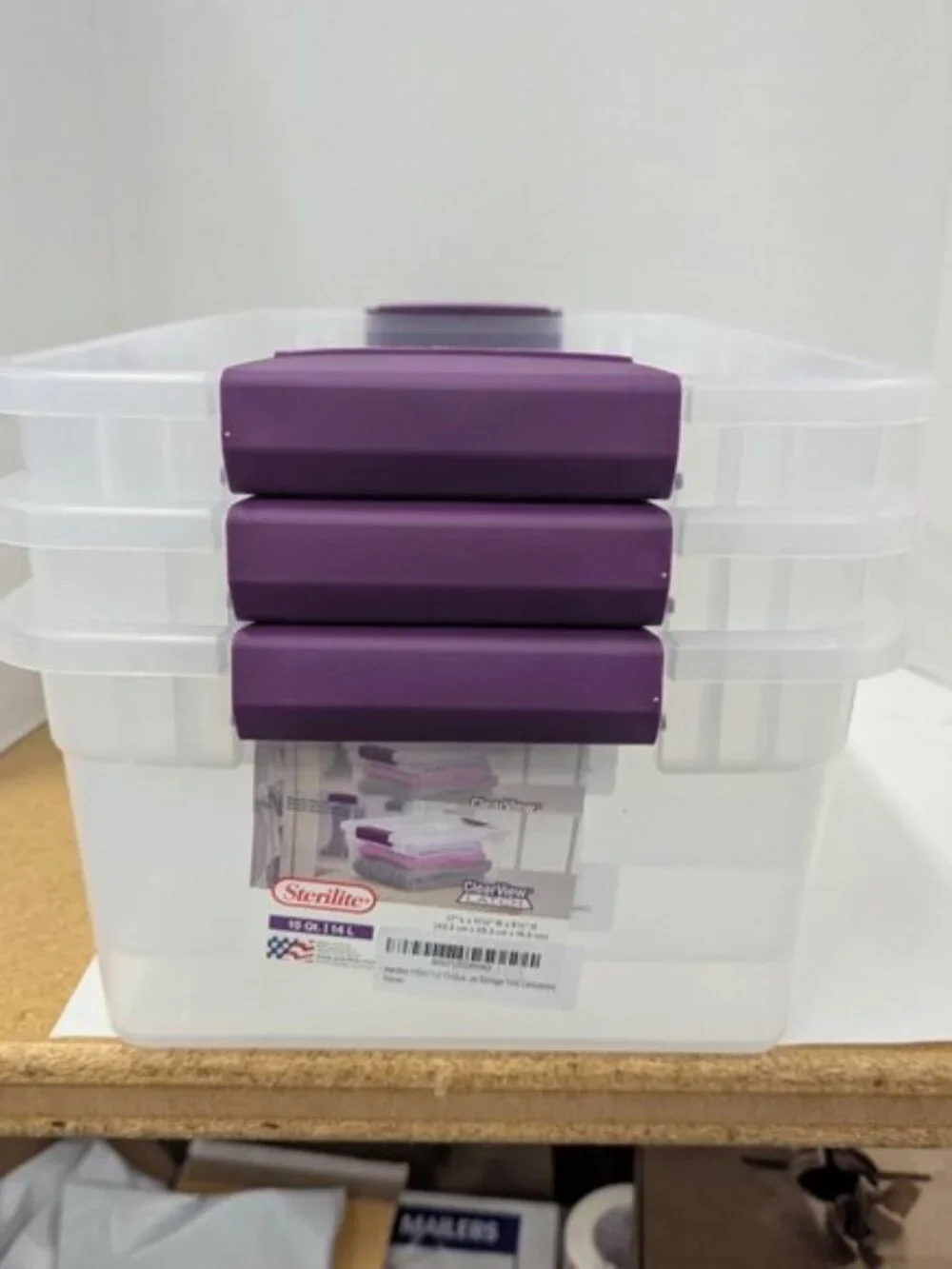 Sterilite 15 Qt ClearView Latch Boxes – 3 Pack, Stackable Storage Bins